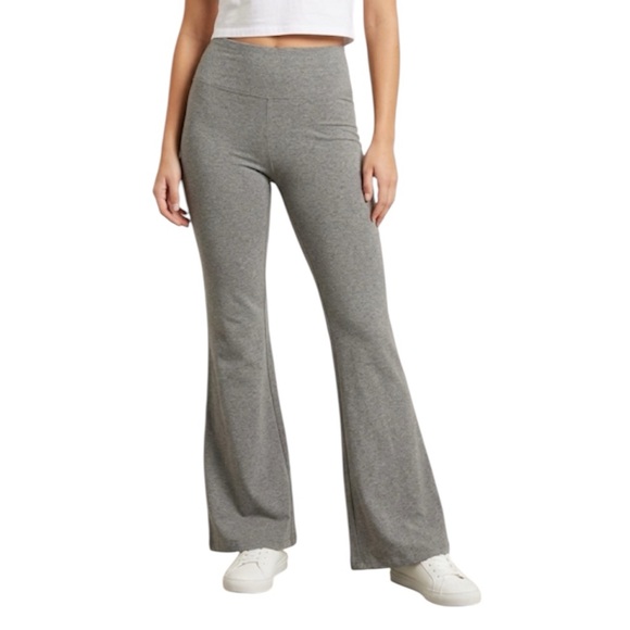 SO Pants - SO Flare High Rise Cotton Bootcut Pants Leggings Grey Size: Large